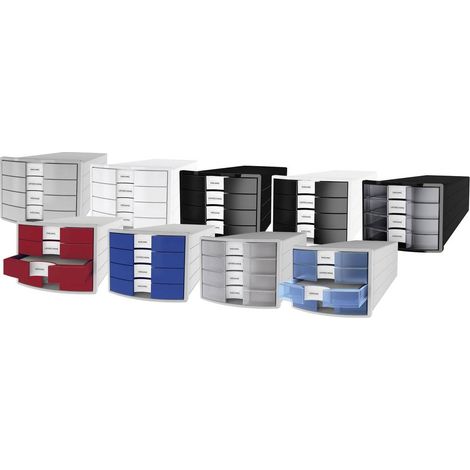 HAN IMPULS cassetto da scrivania grigio 4 cassetti 28 cm (1/5)