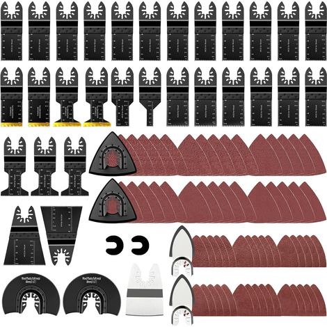 Oszillierende Sägeblätter, 35 mm 45 mm, universelle professionelle oszillierende Werkzeugblätter, Schnellspanner zum Schneiden von Holz (96 Stück) (1/5)