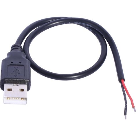 Cable USB Mâle à 2 Fils - Câble d'Extension Alimentation USB pour LED, Routeurs, Ventilateurs - 30 cm - 1 Pièce (1/5)