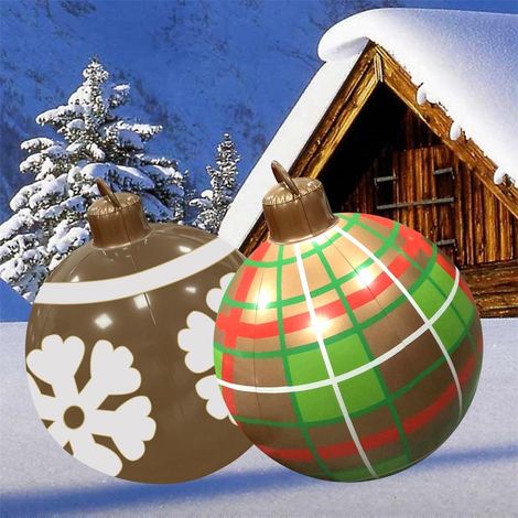 Boule de Noël gonflable en PVC, décoration personnalisée de 60 cm pour les fêtes de Noël (1/5)