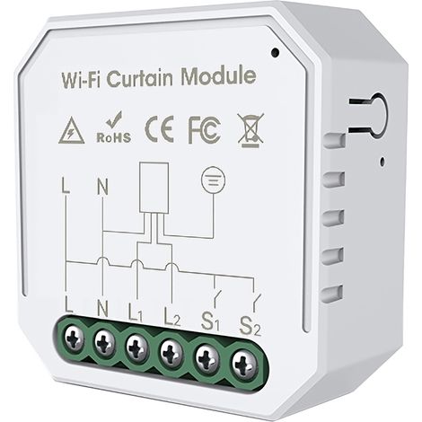Module Volet Roulant WiFi Tuya Intelligent Commande Vocale Alexa Google Home Minuteur ABS 100-240V Installation Facile Sans Outil (1/5)