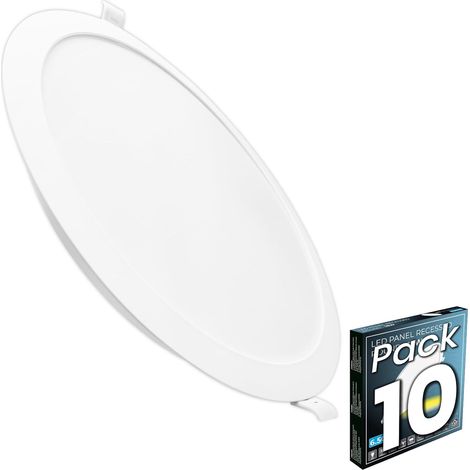 Spot LED Encastrable 18W Extra Plat, Downlight pour Salle de Bain, Blanc Neutre 4500K (Pack 10) (1/4)