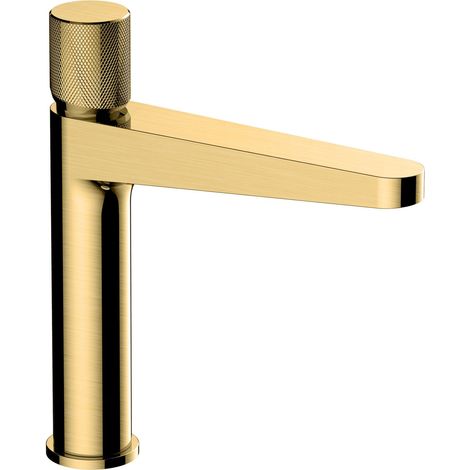 RAK Amalfi Brushed Gold Mid Height Basin Mixer Tap - RAKAMA3016G (1/2)