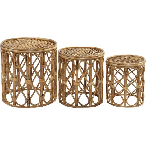 Table gigogne élégance osier pour intérieur cosy - Teinte osier naturel (1/3)