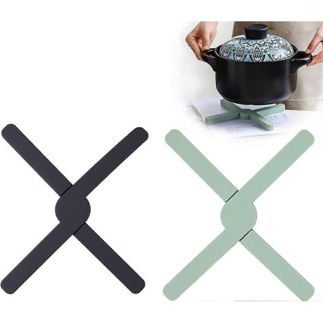 Lot de 2 plaques de cuisson croisées en TPR pour grils pliables antidérapants et résistants à la chaleur