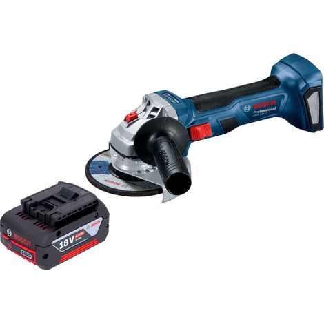 Bosch GWS 18V-7 Smerigliatrice angolare professionale a batteria 18 V 115 mm senza spazzole + 1x batteria ricaricabile 4,0 Ah - senza caricabatterie