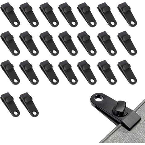 24 clips fixation solides bâche/tente, pinces voile ombrage/auvent, accessoires camping/extérieurs (1/5)