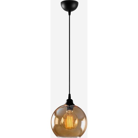 Hängelampe aus Glas und Metall Gold 20