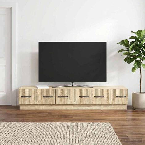 vidaXL Mueble de TV con cajón Roble Sonoma 147 x 34,5 x 27 cm (1/5)
