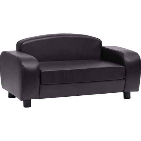 vidaXL Sofá para perros cuero sintético negro 80x50x40 cm (1/2)