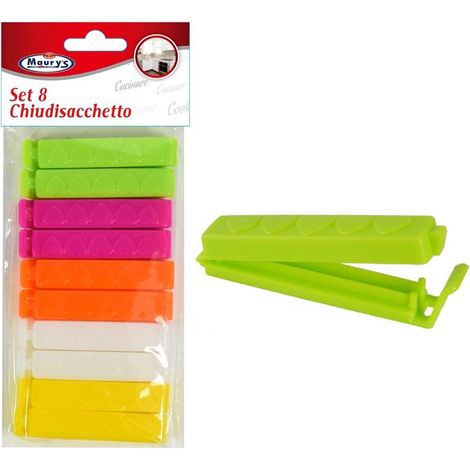 MAURY'S CHIUDI SACCHI 8CM IN SET DA 8 PZ
