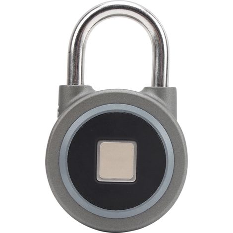 Cadenas intelligent Bluetooth portable à empreinte digitale, sans clé, antivol, étanche IP65, pour sac, tiroir, valise (gris clair)