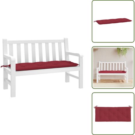 Gartenbank-Auflage Weinrot 120x50x7 cm Oxford-Gewebe - Sitzkissen - Gartenkissen - Outdoor-Kissen - Balkonmöbel - Terrasse