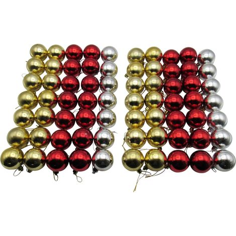 Traditional Mixed Christmas Tree Decorations X2 (Xmas Baubles Festive)