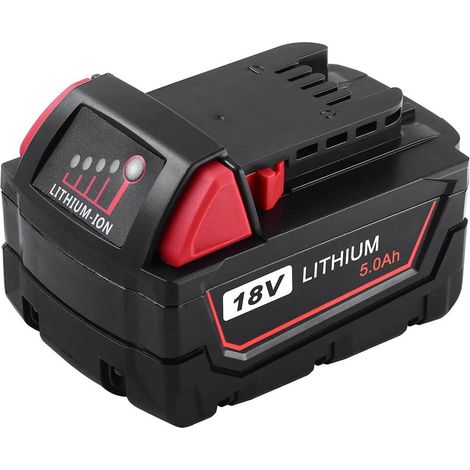 5.0 Ah battery for Milwaukee Battery M18  18V 48-11-1840 48-11-1850 48-11-1815 48-11-1822 48-11-1820 48-11-1852 48-11-1828 (1/5)