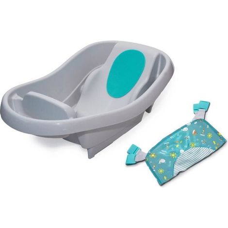 INGENUITY Vasca per neonati, grande comfort, extra-large con porta-bimbo in tessuto morbido, cuscini per seduta, ripiano, fino a 24 mesi