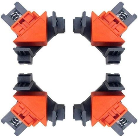 Presse D Angle - 4 Pièces - Pour Assemblage Bois 90°/60°/120° - Compatible Épaisseur 5 à 22 mm - Ressort Galvanisé ABS (1/4)