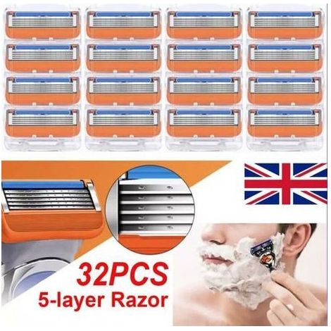 Lames de rasoir Fusion 5 – 24 lames ultra-fines – Tête mobile avec indicateur de lubrification – Rasage non irritant