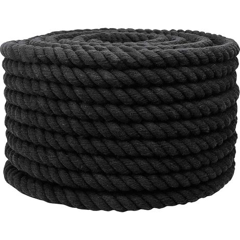 Cotton Rope 16 mm 25 m Black 100% Cotton vidaXL (1/4)