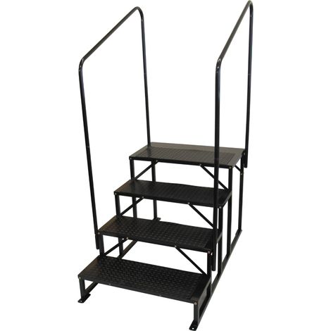 Portable Staging Stairs Portacabin Steps 4 Step (Non Slip Bolt Down Outdoor Modular Building Entry) (1/5)
