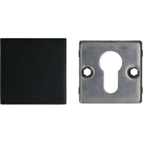 Paire de rosaces JADE Slim SLCN aveugle carré noir PVD - HERACLES - B-INOX-SLC08N