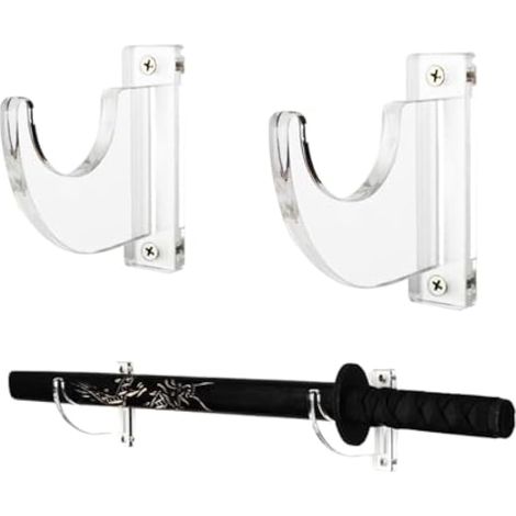 Support Mural Du Supprt Du Sabre - Suport D'épée Acrylique, Rack D'affichage Katana Hangage à Crochet Mural En Transparent, Rack D'épées Universels Pour Affichage De Décoration à D (1/4)
