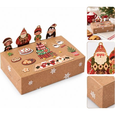 10 Pièces Boîte Cadeau Pliable Papier Kraft Doré 15 x 9 x 4 cm Bonbons Biscuits Fête Anniversaire (1/5)