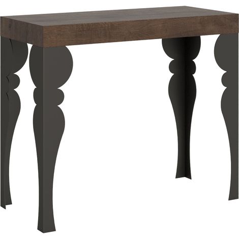 Consolle Allungabile 90-196x40x77 cm in Nobilitato Marrone (1/4)