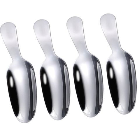 Cuillère à Thé en Acier Inoxydable Argentée 4 Pièces Dessert Manche (1/5)