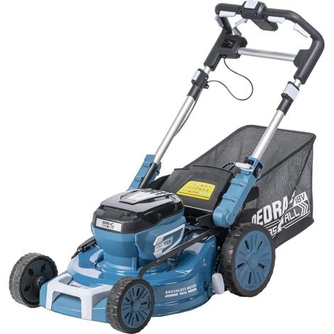 Tondeuse à Gazon sans Fil avec 2 Batteries 18 V + Chargeur, Puissance 2800-3200 TR/Min, Lame en V Cut, Panier collecteur d'herbe 62 l, Largeur de Coupe : 460 mm, Hauteur de Coupe : 30-75 (1/5)
