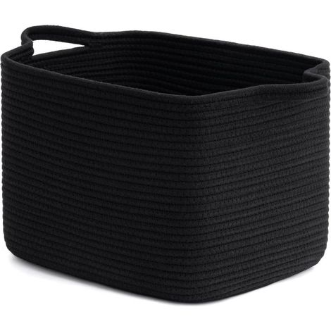 Panier de Rangement Tress Noir Panier Cadeau Chambre d'enfants Panier à Jouets Panier à Corde Organisateur Étagère de Rangement Organisateur Multifonctionnel (1/5)