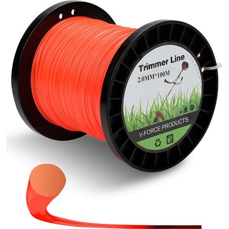 Randaco Trimmerfaden 2,0 mm rund 100 m Nylon Mähfaden für Rasentrimmer und Freischneider