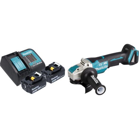 Makita DGA 520 SGX1 Akku Winkelschleifer 18 V 125 mm X-LOCK Brushless + 2x Akku 6,0 Ah + Ladegerät