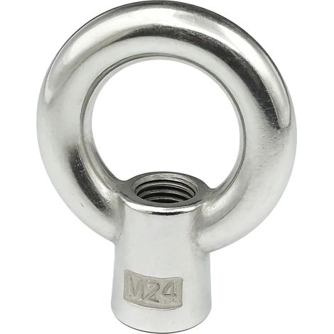 Écrou à œil M24 en acier inoxydable 304, boucle forgée filetée métrique, grande capacité de charge, matériel de gréement résistant à la corrosion, 82,36 mm OD
