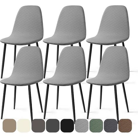 Scandinavian Dining Chair Covers Modern Jacquard Stretch Chair Cover for Living Room Kitchen Hotel Decoration Light Grey