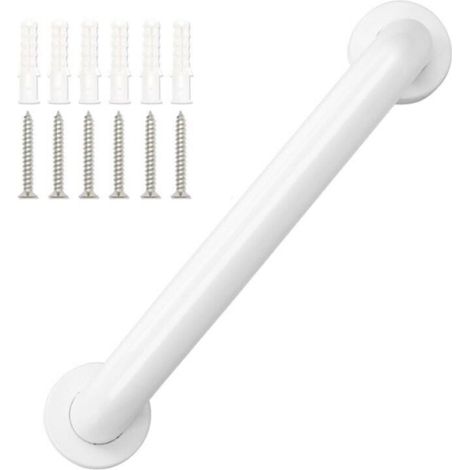 Barre d'appui de douche en acier blanc, 30 cm, pour les accoudoirs de la baignoire pour personnes âgées (1/5)