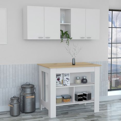 Set da Cucina Caledon con Isola e Modulo Superiore a Muro (1/5)