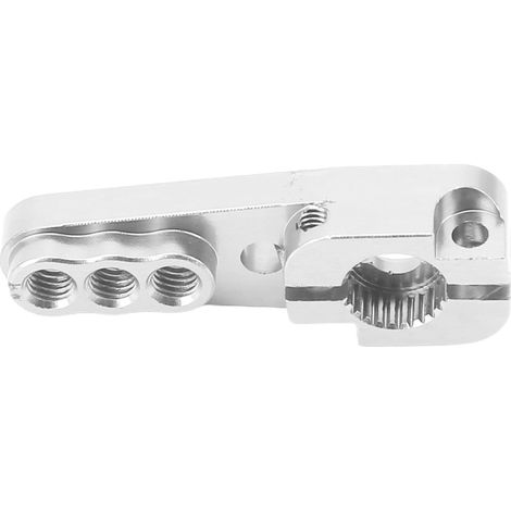 Bras de direction réglable en alliage d'aluminium 3 trous pour servo 25T, pièce de rechange pour voiture télécommandée 1/10, couleur argent (1/5)