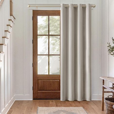 Rideau Occultant Thermique Salon Oeillets Lot de 1 140x225cm Taupe (1/5)