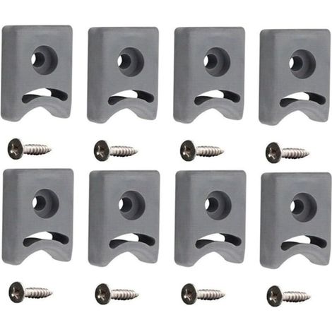 Lot de 8 patins de porte coulissante en caoutchouc pour porte de douche - 26 mm - Positionnement carré pour une meilleure sécurité (1/5)