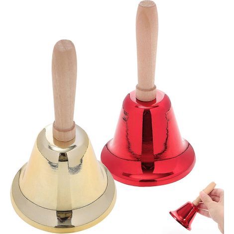 Set mit 2 kreativen Metallrasseln im neuen Design, ideal für Weihnachten (1 gold + 1 rot) – 12 x 6,3 cm – Rot (1/3)