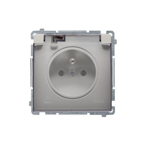 Einzelsteckdose mit Erdung, satiniert IP44 Basic BMGZ1B.01/29A Kontakt-Simon (1/3)