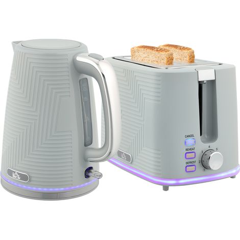 Modern Kettle and Toaster Set - Grey (1/5)