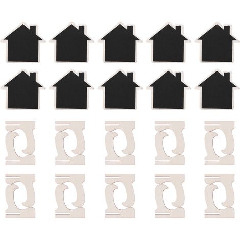 Lot de 10 mini tableaux noirs en bois pour affichage, art, artisanat, tableau d'affichage de bureau, décorations de mariage (1/5)