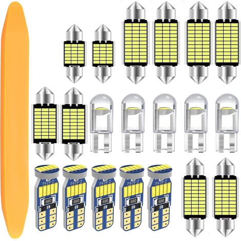 Bombilla LED T10 W5W 194 168 2825 para coche, Festoon 6418 C5W (31/36/39/41 mm), 12 V, 6000 K (blanco), apta para luces de marcha atrás de matrícula, domo de mapa [20 unidades] (1/4)