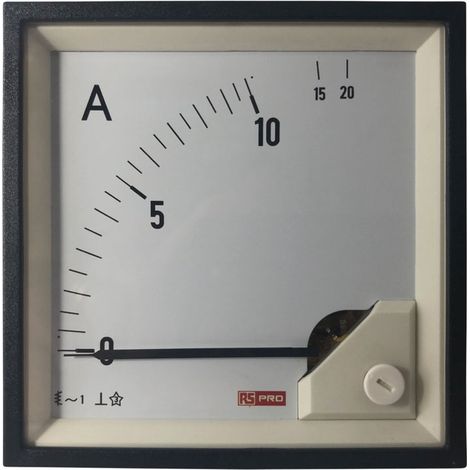 Ampèremètre analogique de panneau V c.a. RS PRO, Echelle 20 (Input)A, 96mm x 96mm ( Prix pour 1 ) (1/3)
