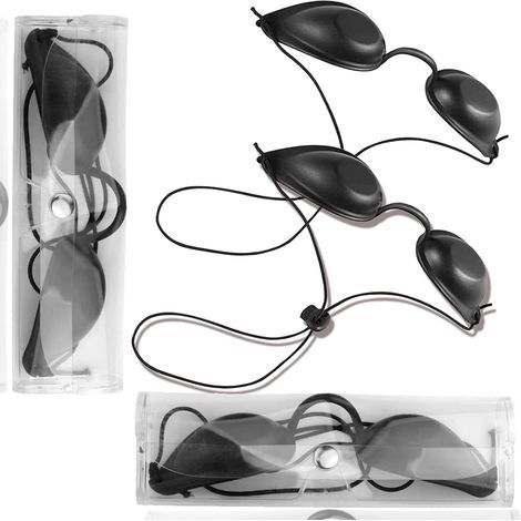 4 Pieces Goggles Black Safety Goggles Eye Cover Eye Protection Tanning Goggles Laser Eye Protection Goggles for UV IPL Solarium (1/5)