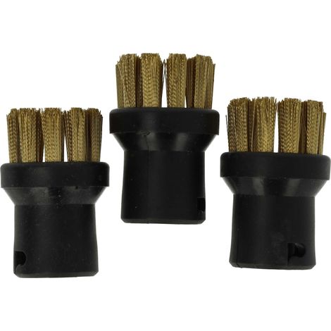 vhbw 3x cepillo redondo compatible con Kärcher SC 5, SC 5.850 C, SC 5 EasyFix, SC 5.800 CB, SC 5.800 C limpiador a vapor - Cepillo a vapor