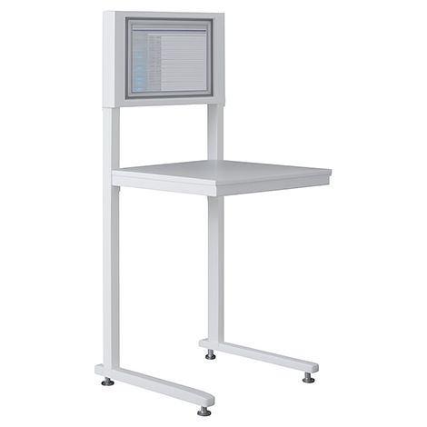 Computerständer auf Kufen - 22-Zoll-Bildschirm - Hellgrau - W040010009-GC