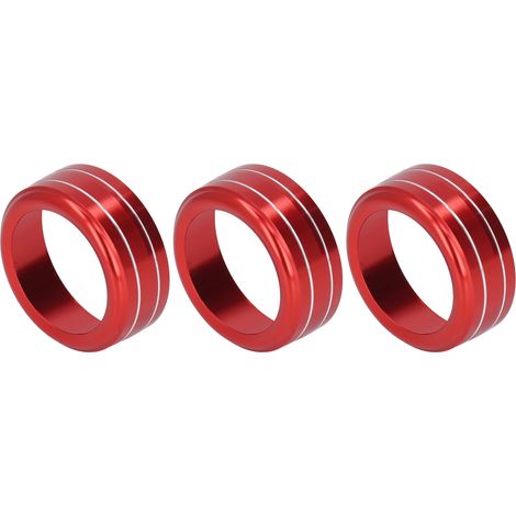 Ensemble de 3 pièces de garniture de bouton de commande de climatisation rouge pour console centrale intérieure, accessoires de remplacement pour Mazda 3 6 (1/5)